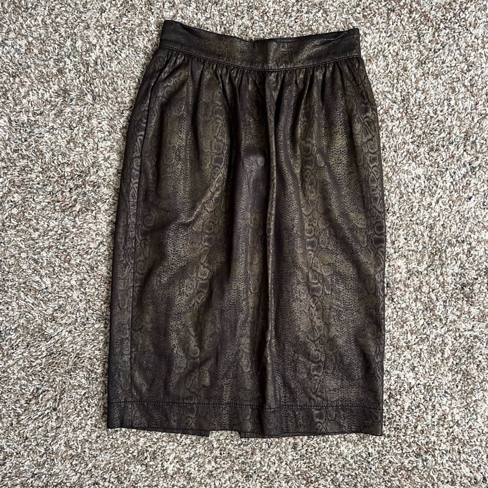 Topshop Snake Print Faux Suede Pencil Skirt